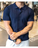 Camisa Polo Masculina de Tricô Azul